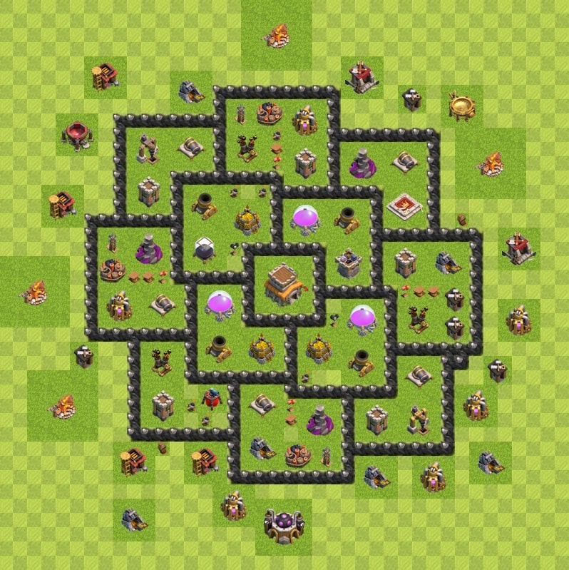 Clash of Clans 8. Seviye Köy Düzeni Ganimet Hybrid 2021