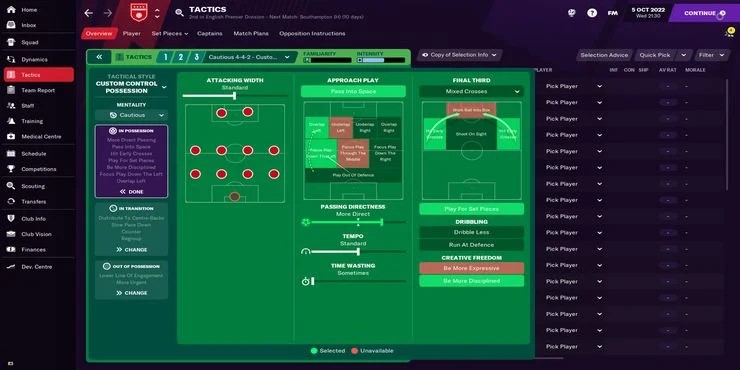 FM 21 Alex Ferguson Klasik 4-4-2