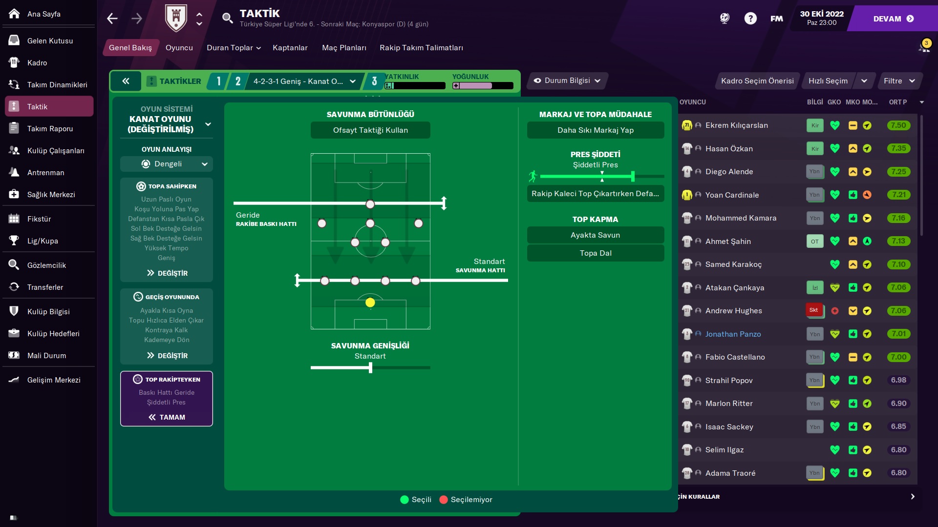 FM 21 Top Rakipteyken Taktik