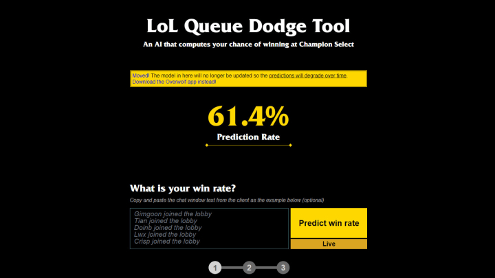 League of Legends Dodge Tool